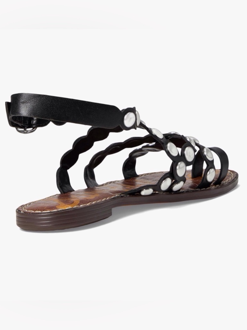 Sam Edelman Gloria Silver Studded Gladiator Sandals Black Size-5 NIB - Picture 7 of 10